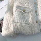 GETADME Winter 2025 Lamb Wool Fur Jacket for Women sheepskin coat Thick Warm Short Cashmere Coat Cotton Faux Fur Jacket Female