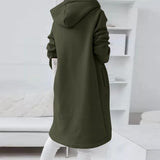 GETADME Women Causal Winter Overcoat Female Plus Sizes Hooded Pocket Cap Coat Outerwear Zipper Elegant  Jacket Casco Feminino