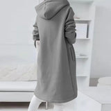 GETADME Women Causal Winter Overcoat Female Plus Sizes Hooded Pocket Cap Coat Outerwear Zipper Elegant  Jacket Casco Feminino