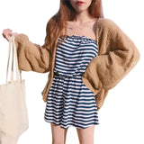 GETADME Women's Beach Style Loose Sunscreen Cardigan Summer Sexy Knitting Solid Color All-Match Cardigan Korean Version