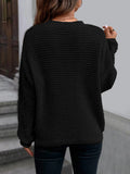 GETADME Women's sweater long sleeved solid color slant neck knitted top women's casual pullover loose street wear autumn and winter