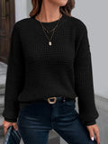 GETADME Women's sweater long sleeved solid color slant neck knitted top women's casual pullover loose street wear autumn and winter