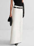 GETADME Yeezzi 2025 New Urban Female Stylish Selection Black White Elegant Straight Skirts Summer High Waist Long Skirts For Women