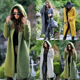 Getadme-Casual Long Knitted Cardigan Women Tops Vintage Solid Elegant Loose Soft Sweater Coat Korean Fashion Streetwear Clothes