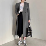 NEW new Fashion Casual Simple Classic Slim long suit coat Chic Business Jacket windbreaker suit collar office lady coat