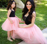 Mom and Daughter Dress Pink Patchwork Mesh Princess Dress Mother and daughter clothes Family Look Mother daughter dresses