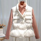 Getadme-New Autumn Winter Women Ultra Light Down Vest White Duck Down Jacket Short Down Coat Parka Ladies Sleeveless Waistcoat