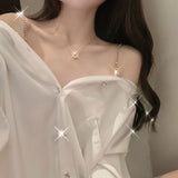 Sexy Off shoulder Top Women Button up White Shirt Long sleeve Chiffon Blouse With Chain Ladies Office Casual