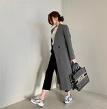 NEW new Fashion Casual Simple Classic Slim long suit coat Chic Business Jacket windbreaker suit collar office lady coat