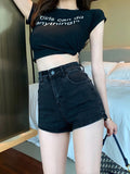 White Jeans Shorts Women Summer 2023 High Waisted Mini Hot Short Jeans For Ladies Tight Women's Denim Shorts For Women Black