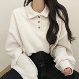 Getadme-Spring Summer Autumn Korean Casual Polo T-Shirt Female Pullover Fashion Women Blouse Simple Preppy Style Student Loose Soft