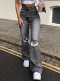 Spring and Summer New Metal Decoration Wide Leg Trousers Ripped Jeans High Waist Jeans  Baggy Jeans Women Denim Joggers Women