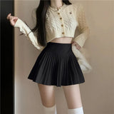 Summer High Waist Skirts Womens Sexy Mini Skirts Vintage Pleated Skirt Korean Tennis Skirts Short White Black