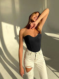 Sexy Women Tube Tops Solid Sleeveless Slim Skinny Corset Cropped Top 2022 Summer Casual Elegant Female Strapless Vest