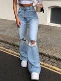 Spring and Summer New Metal Decoration Wide Leg Trousers Ripped Jeans High Waist Jeans  Baggy Jeans Women Denim Joggers Women