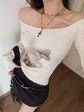 Tonngirls Vintage Graphic Aesthetic T Shirts Women See Through Crop Tops Skinny Streetwear Y2k Tshirts Tie Dye Grunge Tops 2000s