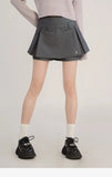 Women's Grey Letter Silver Label Half Skirt Women's Autumn and Winter Spicy Girls Sexy New High Street Skirts Short Skirt