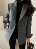 Woolen Jackets Thick and Warm Korean Fashion Heavy Jackets High-end Versatile New Autumn and Winter Black Tweed Suit Women Coat