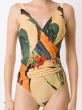 Getadme-One Piece Swimsuit Sexy Bodysuit Women Swimwear Backless One-Piece Suits Patchwork Beachwear Print Bathing Suit