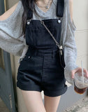 Getadme-Denim Rompers Women Vintage Casual Simple Korean Fashion Chic Streetwear College Summer Sweet All-match High Waist Preppy Style