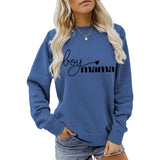 Women's casual hoodie digital printed long sleeved sweatshirt loose coat elegant autumn versatile warm sweater round neck hoodie