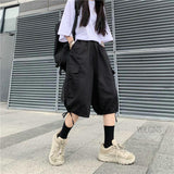 Getadme-Cargo Shorts Men Women Summer Korean Style High Waist Casual Straight Wide Leg Students Loose Wild Pants