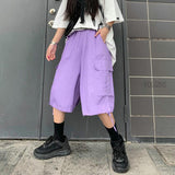 Getadme-Cargo Shorts Men Women Summer Korean Style High Waist Casual Straight Wide Leg Students Loose Wild Pants