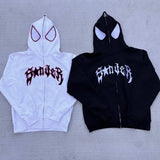 Getadme-Dark Spider Print Hoodie Pullover Sweatshirt High Street Retro Loose Hip Hop Punk Kpop Dance Winter Clothes Long Sleeve Tops 