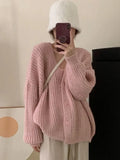 Getadme Loose Knitting Cardigan Women 5 Colors Long Sleeve Knitted Jacket Leisure Autumn Simple Basic Fashion Warm Korean Style Sweater