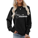 Women's casual hoodie digital printed long sleeved sweatshirt loose coat elegant autumn versatile warm sweater round neck hoodie