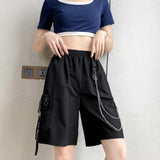 Women Summer Fashion Korea Style Solid Color Wide Leg High Quality Short s Women Casual Loose Harajuku Shorts