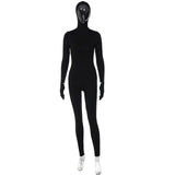 Sexy Y2K Clothes Long Sleeve Bodycon Skinny Zipper Gloves Hoodies Jumpsuit Women Sporty Streetwear Romper Fall Outfits