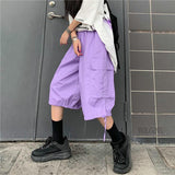 Getadme-Cargo Shorts Men Women Summer Korean Style High Waist Casual Straight Wide Leg Students Loose Wild Pants