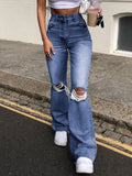 Spring and Summer New Metal Decoration Wide Leg Trousers Ripped Jeans High Waist Jeans  Baggy Jeans Women Denim Joggers Women