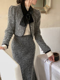 Getadme Elegant Blazers Suits Women Korea Fashion Casual Elegant Jacket Coats + Skrits 2 Piece Dress Set Female Y2k Clothing Winter