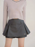 Women's Grey Letter Silver Label Half Skirt Women's Autumn and Winter Spicy Girls Sexy New High Street Skirts Short Skirt