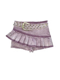 Women Denim Violet Skirt Vintage Y2k Pleated Short Skirt Harajuku Korean Style Casual 90s Fashion A-line Mini Jean Skirt Summer