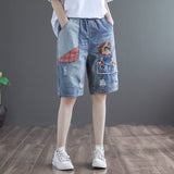 Getadme-Cropped Trousers Shorts Women's Denim Korean Fashion Oversize Pants Jeans Skirt Bottoms Baggy Urban Cyber Y2k Street Wear Jean