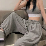 Getadme Oversize Sweatpants For Women High Waist Sports Pants Fashion Casual Baggy Pants Female Joggers Streetwear Harajuku Trousers