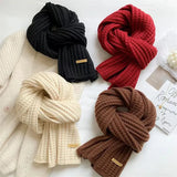 New Korean Scarves for Women In Autumn and Winter Thickened Thermal Wool Knitting Students' Japanese Lovers' Scarves In Winter