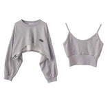 Getadme Women's Short Thin Sweatshirt Long Sleeve Crew Neck Casual Top Blouse Daily Casual Two-piece Simple Style Wholesale