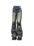 Getadme Harajuku Fashion Retro Wide Leg Pants Hollow Out Patchwork Loose Fit Full Length Cotton Denim Jeans Hip Hop Straight Streetwear