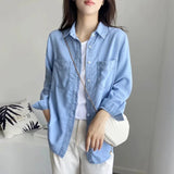 Getadme-Summer New Korean Fashion Chic Denim Jackets for Women Sashes Loose Jeans Coat Female Casual Vintage Y2k Blue Ladies Coats