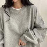 Sweatshirts Women Design Casual Fake Two Pieces Patchwork Popular O Neck All-match Long Sleeve Cotton Autumn Hot Selling