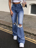 Spring and Summer New Metal Decoration Wide Leg Trousers Ripped Jeans High Waist Jeans  Baggy Jeans Women Denim Joggers Women