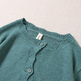 Getadme-Autumn New Sweet Mori Style Embroidery Cardigan Sweater Women Round Neck Long Sleeve Knitted Sweater