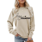 Women's casual hoodie digital printed long sleeved sweatshirt loose coat elegant autumn versatile warm sweater round neck hoodie