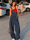 Women's Jeans Y2K Korean Fashion Overalls Women Denim Autumn Loose Wide Leg Pant Vintage Female Blue Baggy Pants Aesthetic