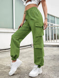 High Waist Pockets Cargo Pants Baggy Women Fashion Y2k Streetwear  Straight Trousers Overalls  Female Jogging Sweatpants Grunge