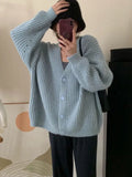 Getadme Loose Knitting Cardigan Women 5 Colors Long Sleeve Knitted Jacket Leisure Autumn Simple Basic Fashion Warm Korean Style Sweater